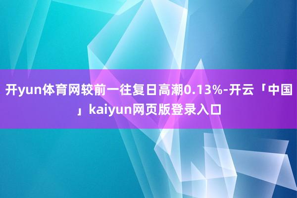开yun体育网较前一往复日高潮0.13%-开云「中国」kaiyun网页版登录入口
