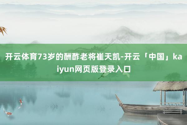 开云体育73岁的酬酢老将崔天凯-开云「中国」kaiyun网页