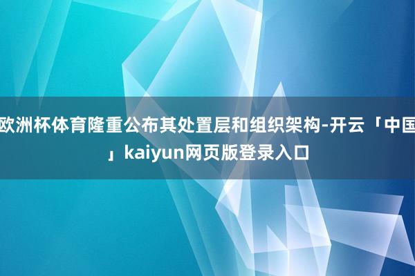 欧洲杯体育隆重公布其处置层和组织架构-开云「中国」kaiyun网页版登录入口