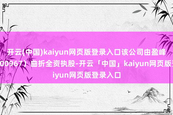 开云(中国)kaiyun网页版登录入口该公司由盈峰环境(000967)曲折全资执股-开云「中国」kaiyun网页版登录入口