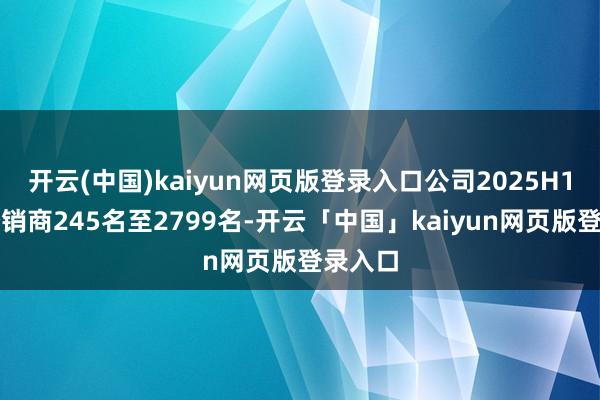 开云(中国)kaiyun网页版登录入口公司2025H1净增经