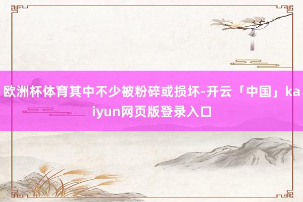 欧洲杯体育其中不少被粉碎或损坏-开云「中国」kaiyun网页