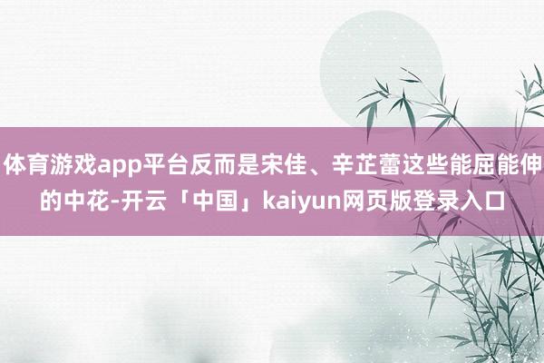 体育游戏app平台反而是宋佳、辛芷蕾这些能屈能伸的中花-开云「中国」kaiyun网页版登录入口